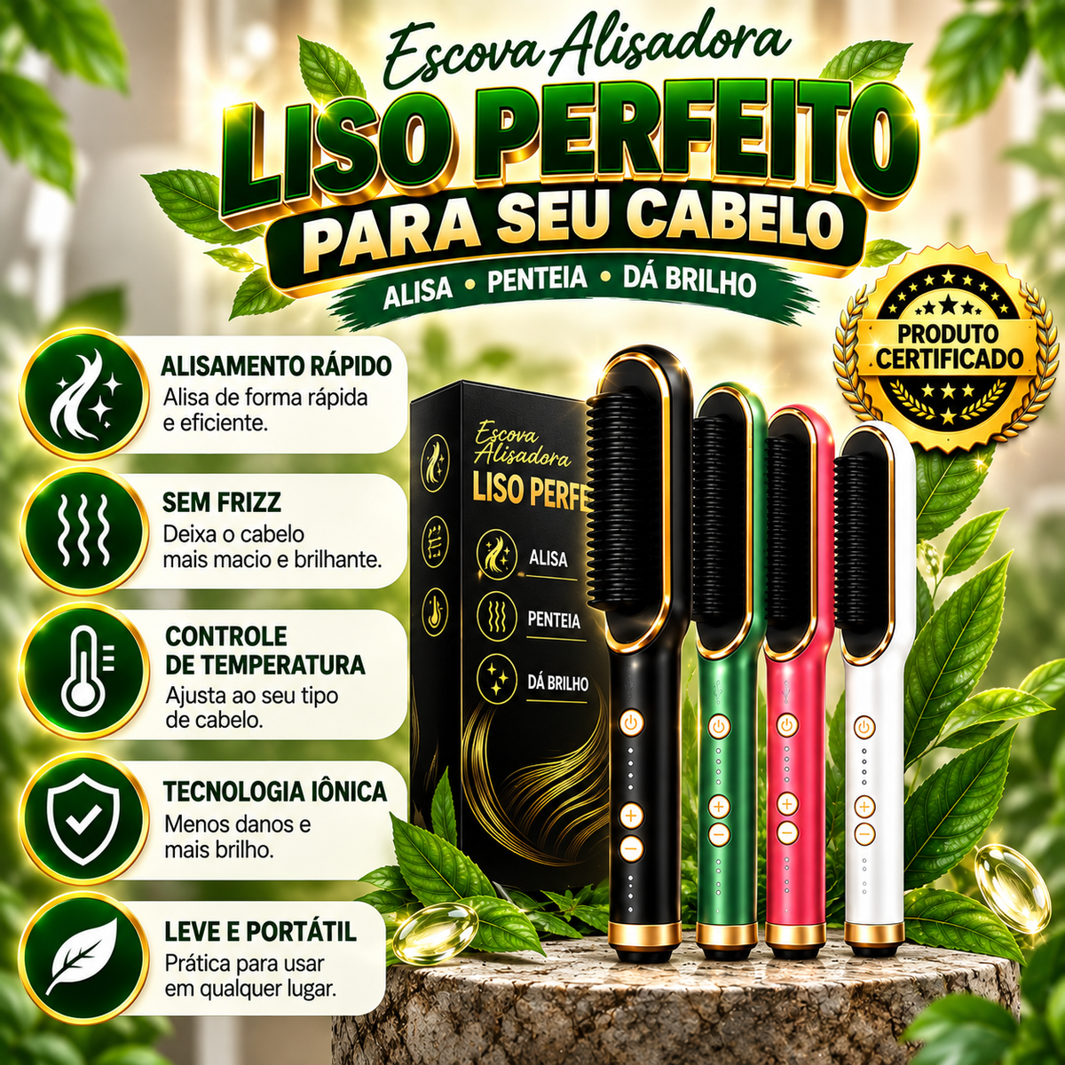 Escova de Alisamento de Cabelo