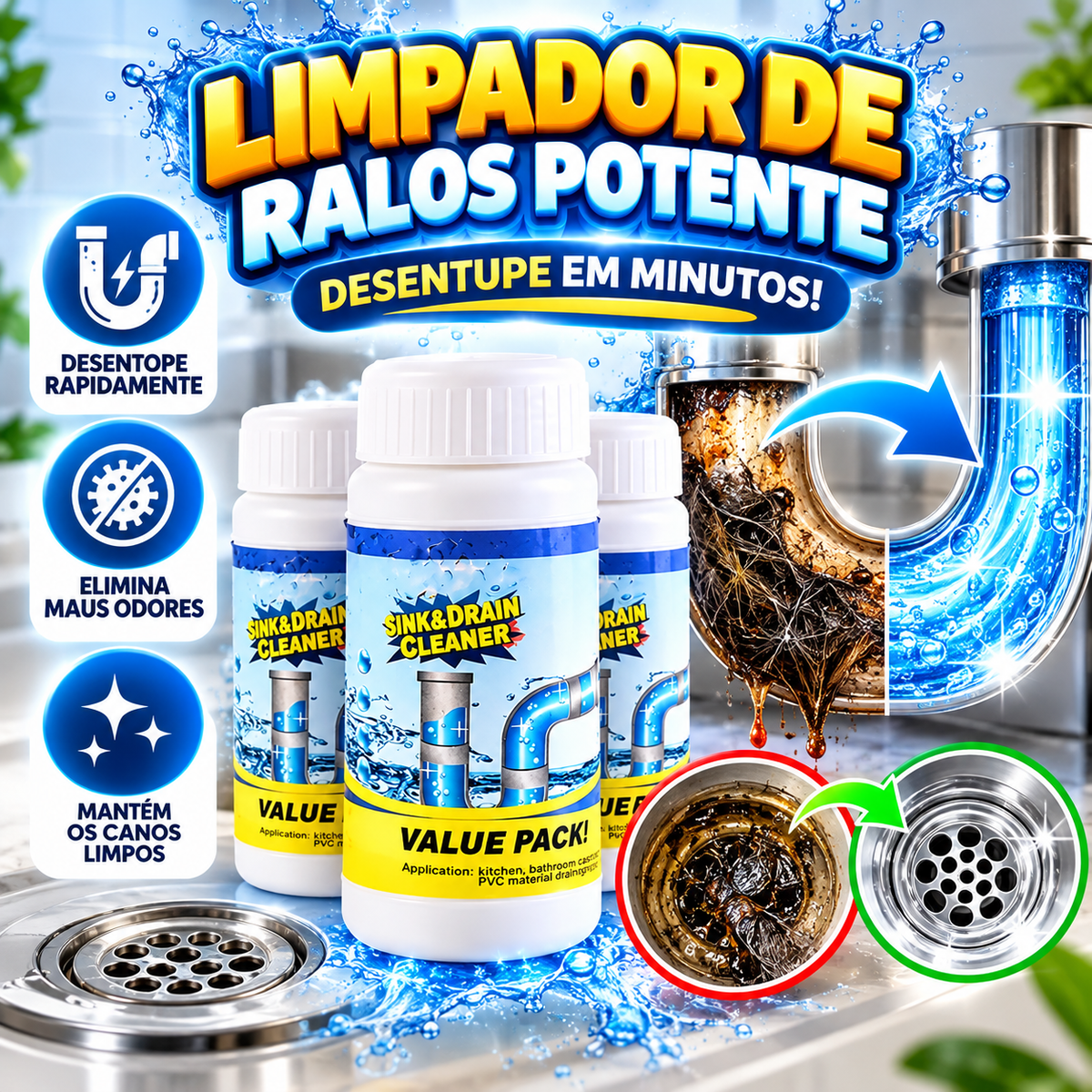 Limpiadores de Desagües Potente 110G