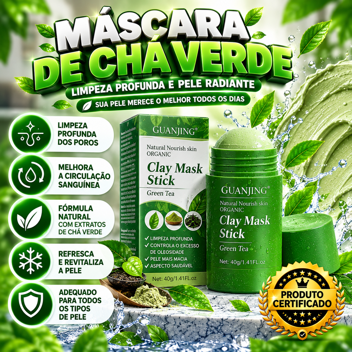 Máscara de Chá Verde