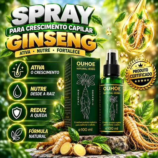 Spray de Ginseng para Crescimento Capilar