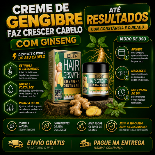 Creme de Gengibre – Crescimento Capilar