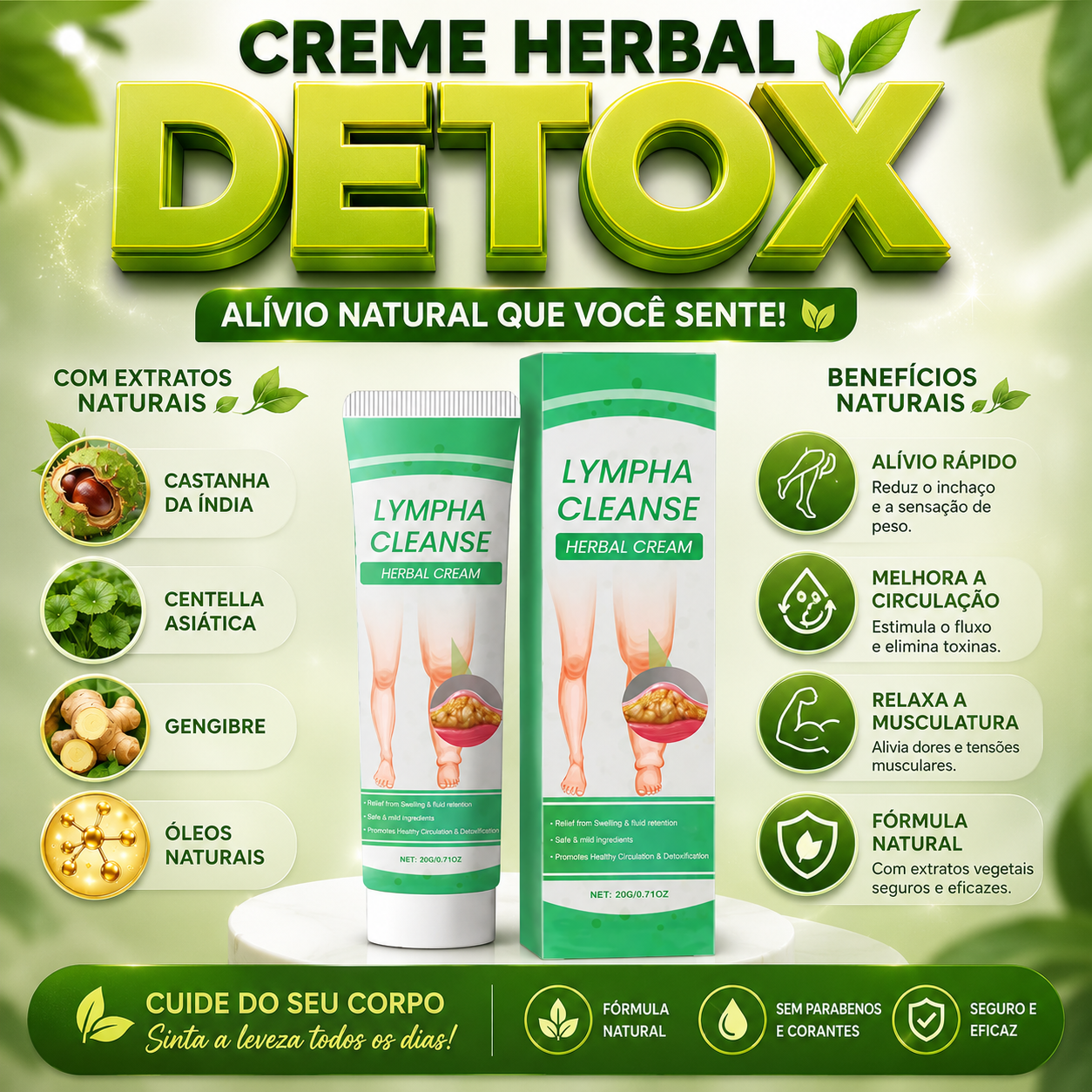 Creme Herbal Detox dor Muscular