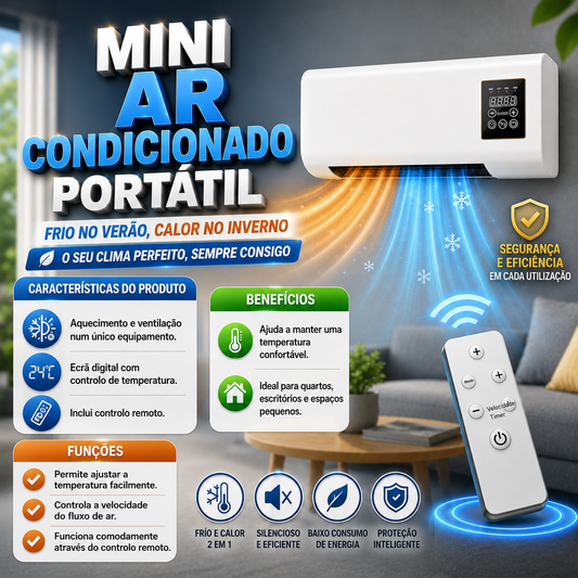Miniar condicionado portátil 2 em 1