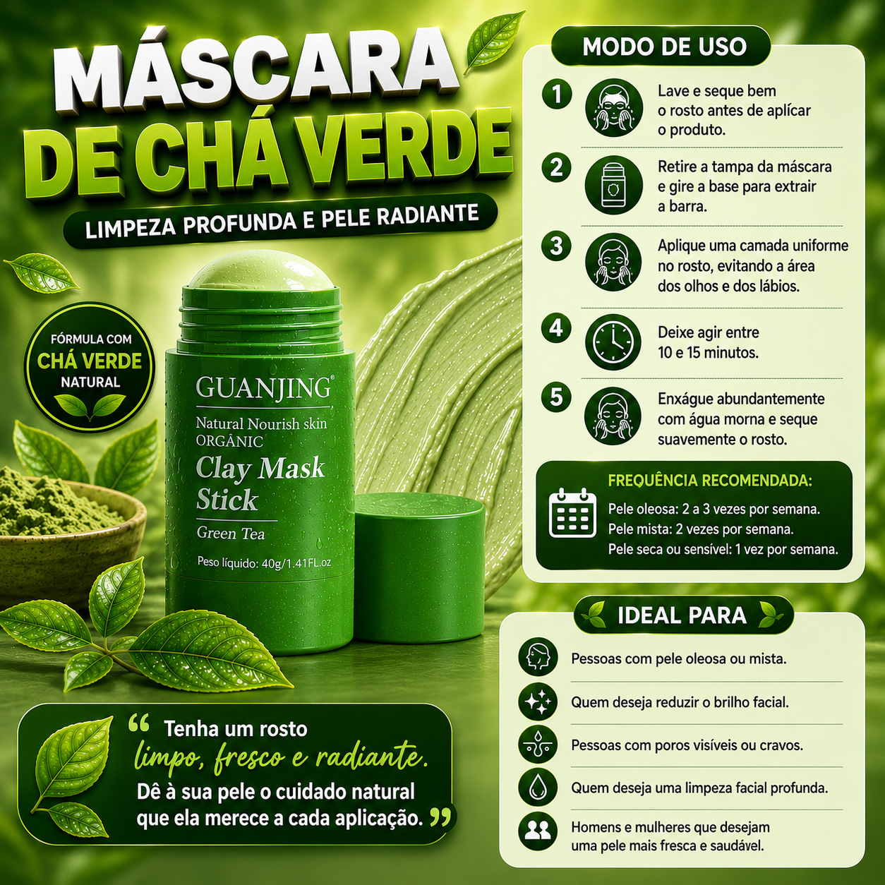 Máscara de Chá Verde