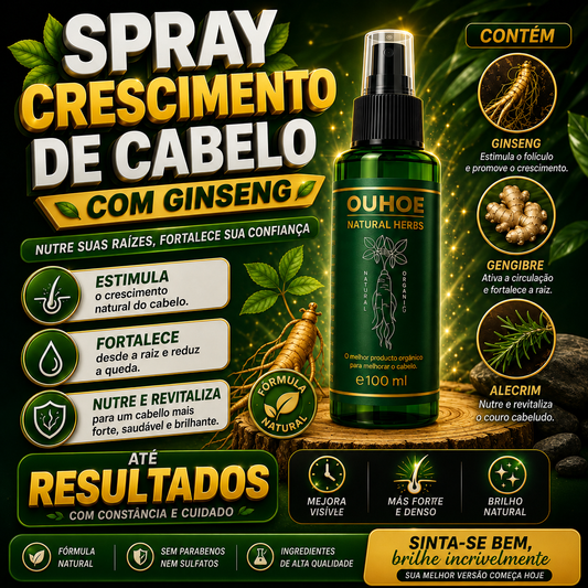 Spray de Ginseng para Crescimento Capilar